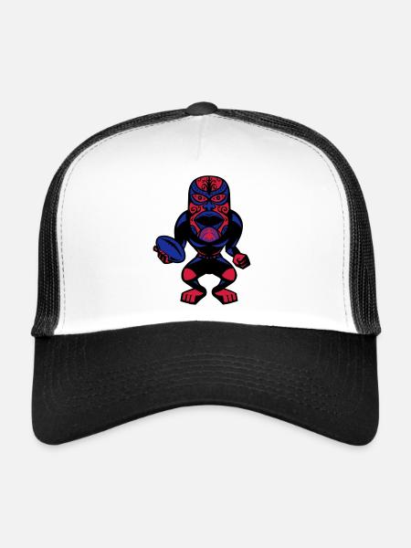 rugby mask - Trucker Cap - white/black - Front