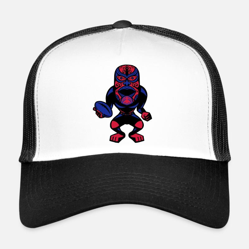 Rugby-Maske - Trucker Cap - Weiß/Schwarz
