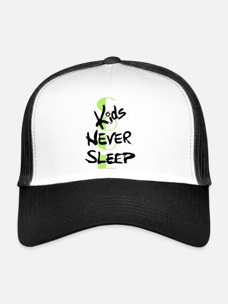 cool kids never sleep - Trucker Cap - white/black - Front