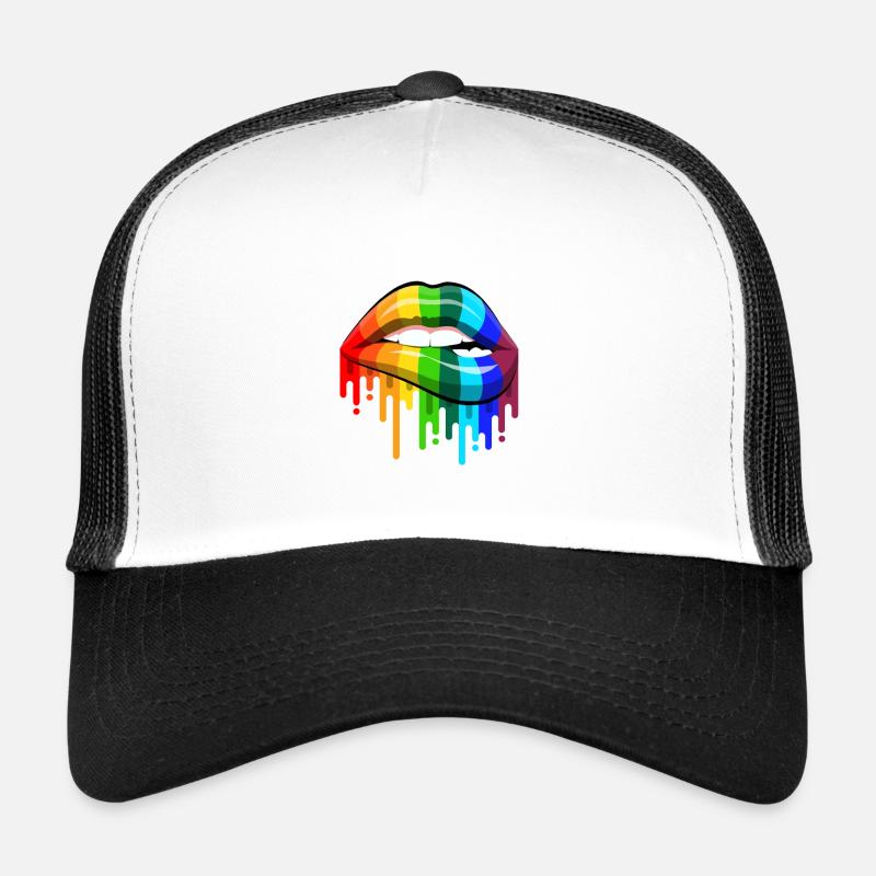 Rainbow Lips - Trucker Cap - Weiß/Schwarz