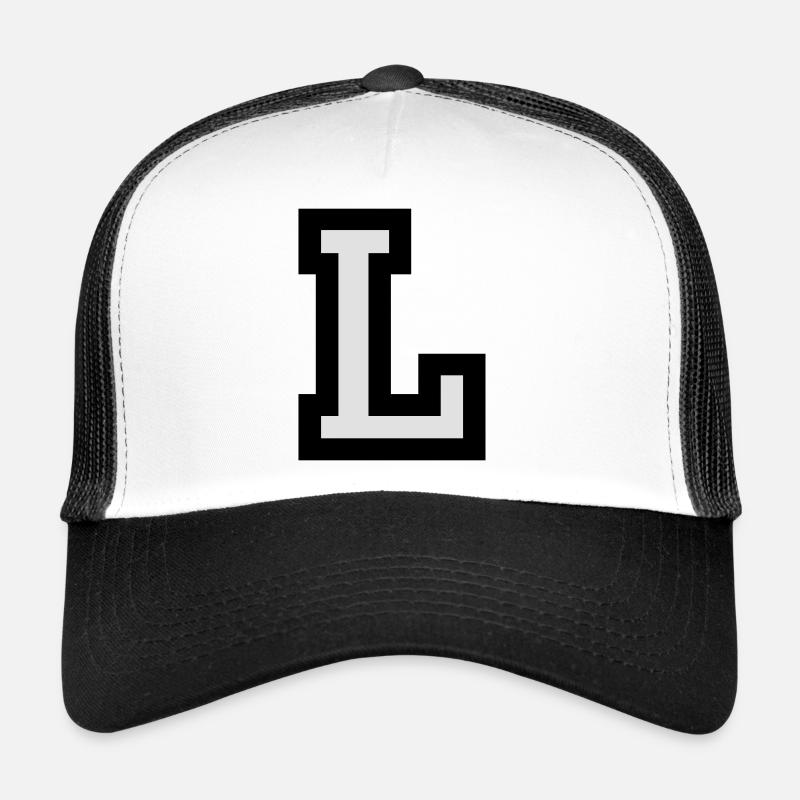Buchstabe L - Trucker Cap - Weiß/Schwarz