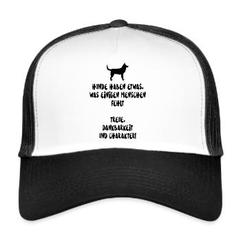 Hunde Spruch - Trucker Cap - Weiß/Schwarz - Vorne