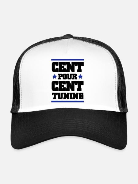 CENT POUR CENT TUNING - Casquette trucker  - blanc/noir - Devant