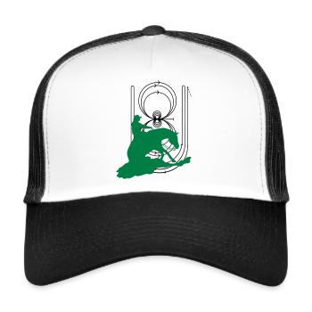 Reining Pattern Sliding Stop - Trucker Cap - Weiß/Schwarz - Vorne