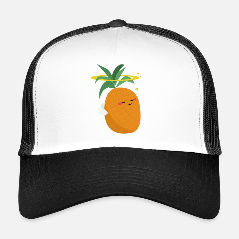 Ananas Ange - Douceur Fruitée - Casquette trucker - blanc/noir