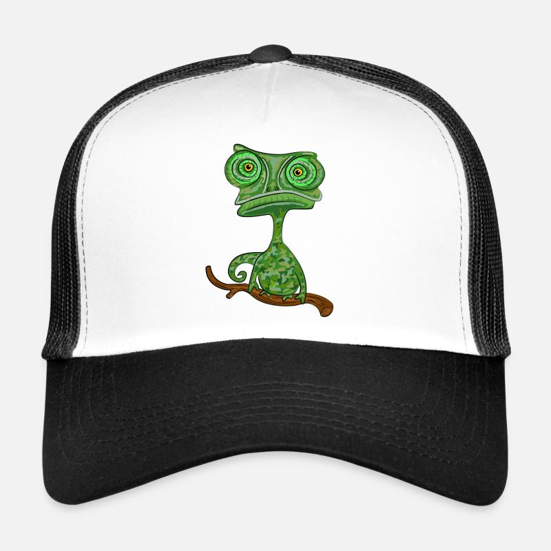 chamaeleon tier exotisch - Trucker Cap - Weiß/Schwarz