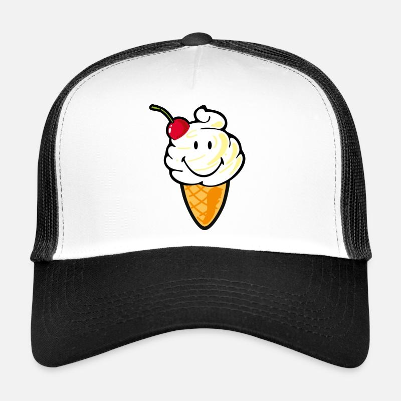 Smiley Ice Cream - Trucker Cap - Weiß/Schwarz