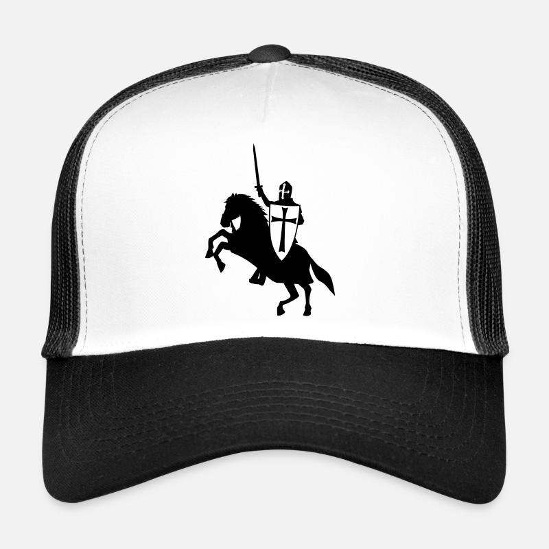 cavalier_templier_2 - Casquette trucker  - blanc/noir
