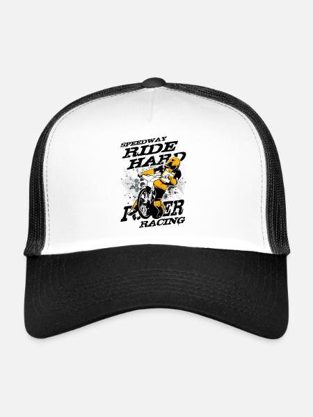 Speedway Racing - Casquette trucker  - blanc/noir - Devant