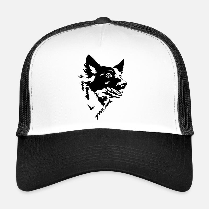 Mudi Kopf - Trucker Cap - Weiß/Schwarz