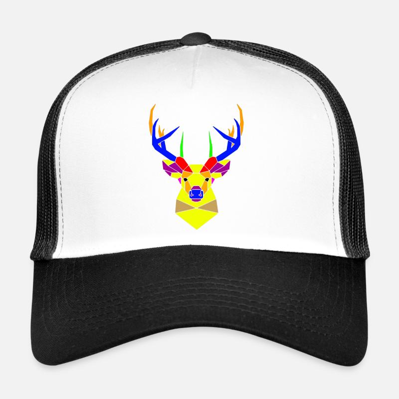 Hirsch - Trucker Cap - Weiß/Schwarz