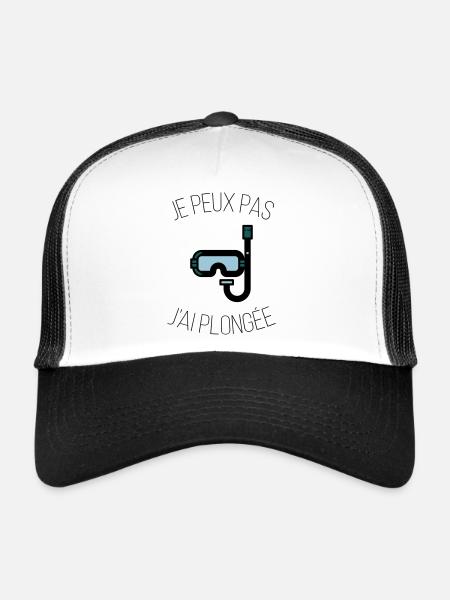 i can't i dived - Trucker Cap - white/black - Front