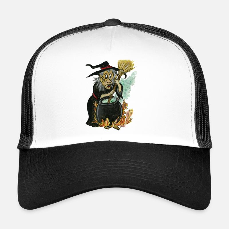 witch in cauldron - cauldron witch Trucker Cap