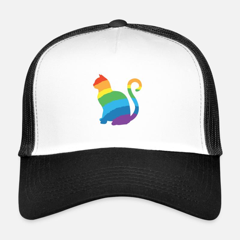 rainbow cat - Trucker Cap - white/black