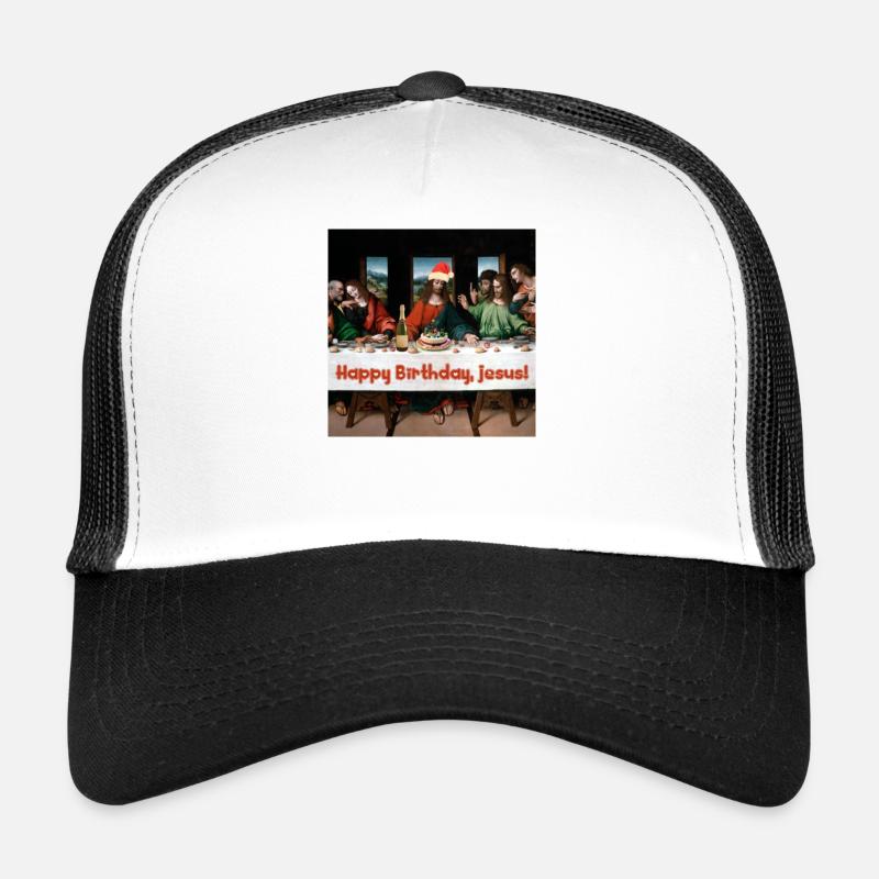 Happy Birthday Jesus - Trucker Cap - Weiß/Schwarz
