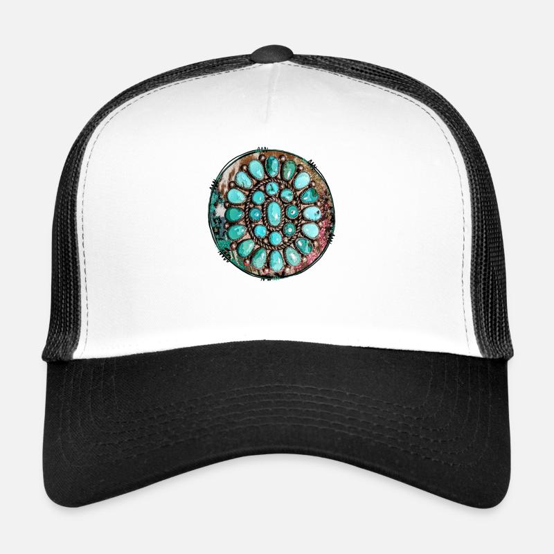 Pierre gemme occidentale turquoise Casquette trucker 
