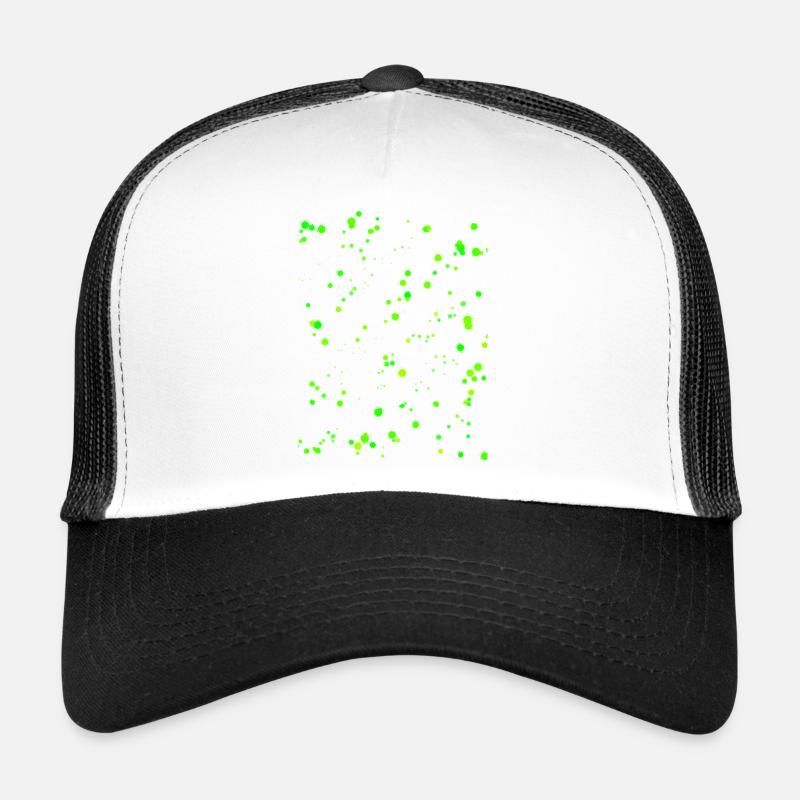 Neongrüne Farbspritzer  Trucker Cap