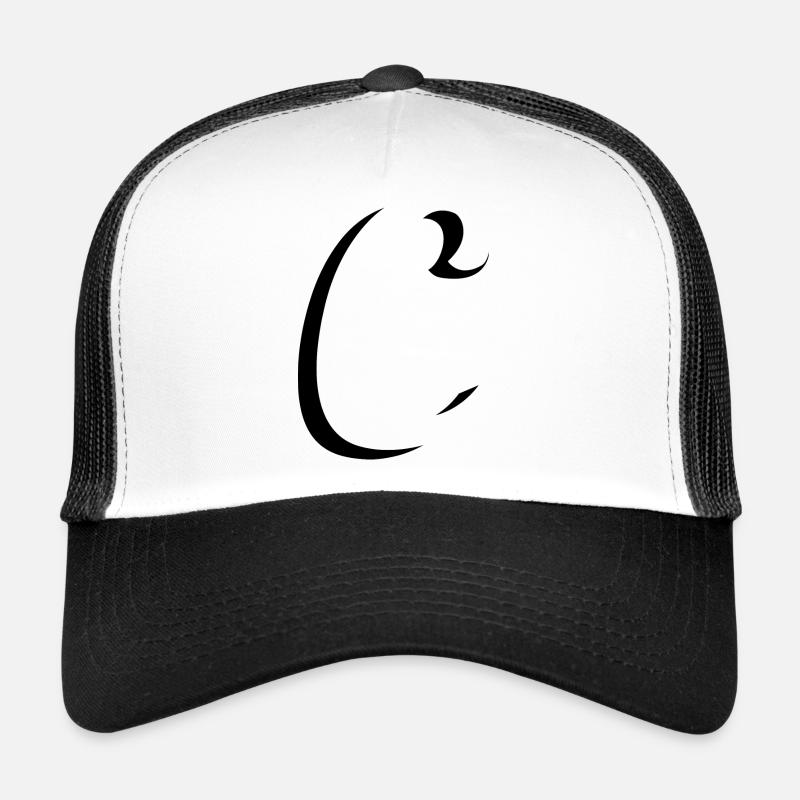 Letter C, Name, der Buchstabe C - Trucker Cap - Weiß/Schwarz