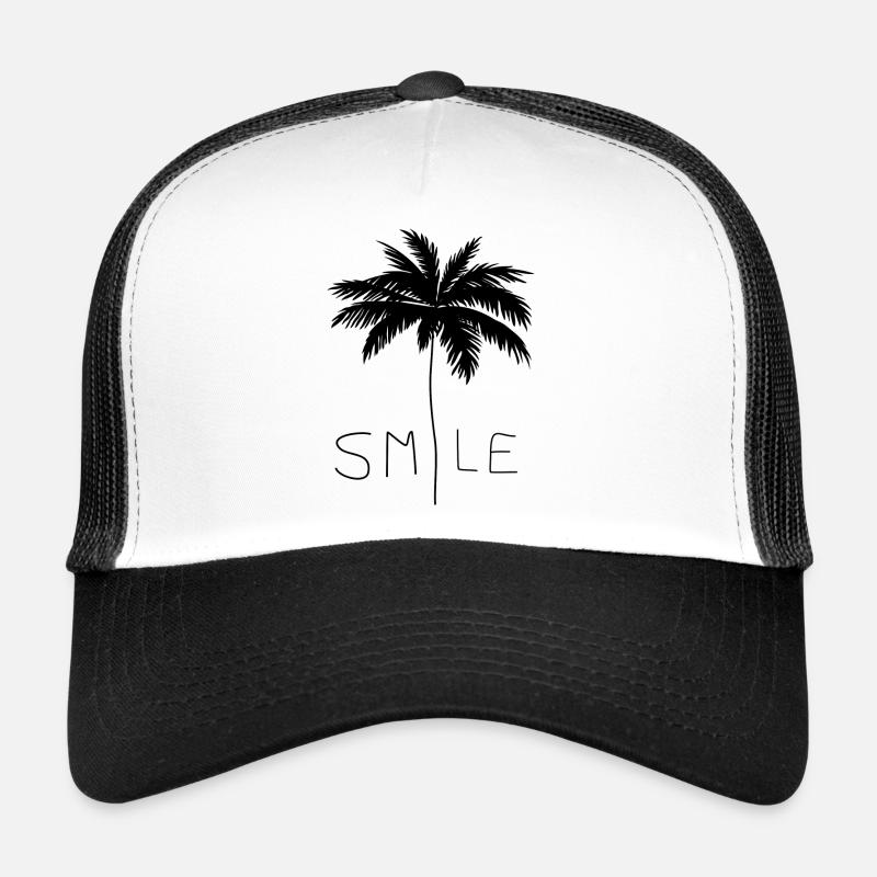 Smile Palm Black - Trucker Cap - white/black