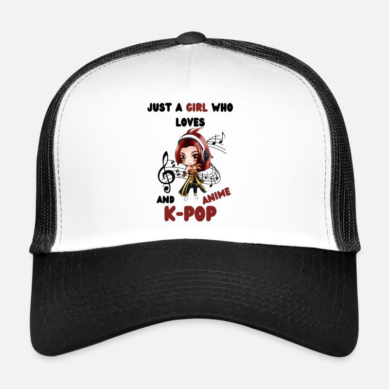 K- Pop Anime Pop coréen - Casquette trucker  - blanc/noir