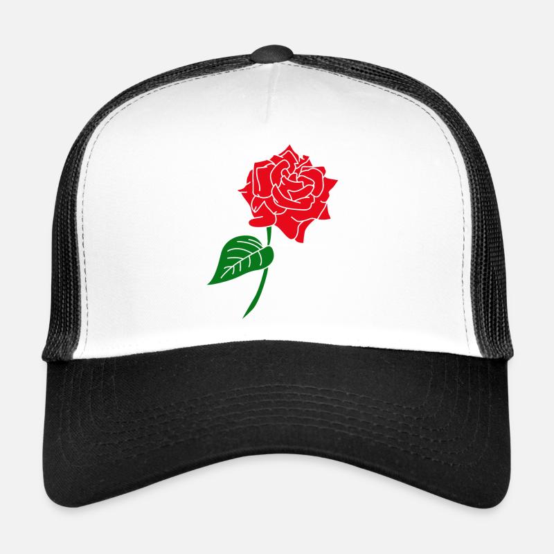 Rose rouge Casquette trucker 
