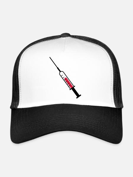 Seringue en tant que vecteur - Casquette trucker  - blanc/noir - Devant