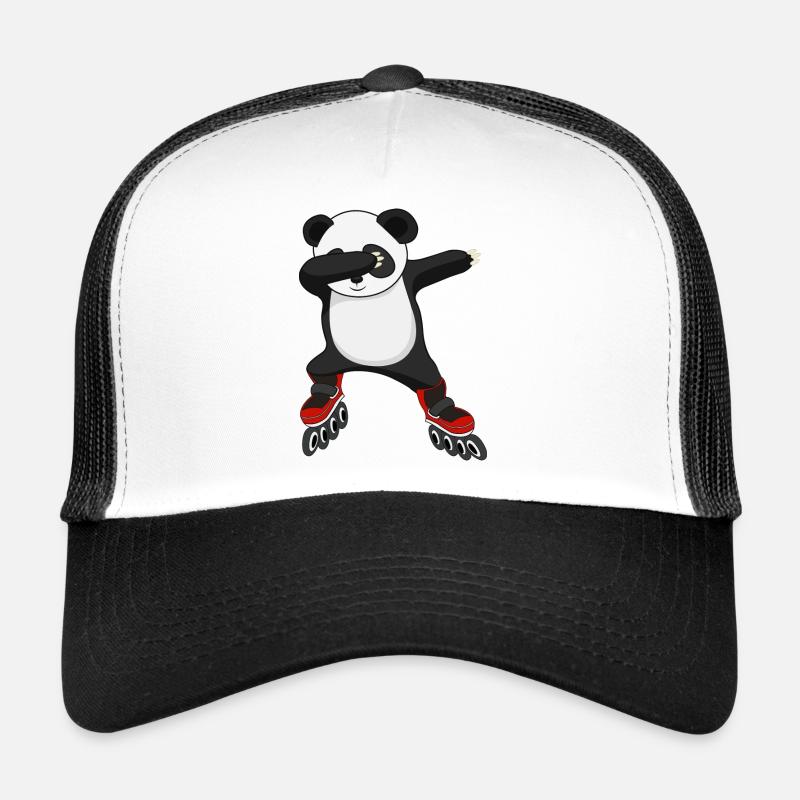 dabbing panda on inlineskates skating skater tier Trucker Cap