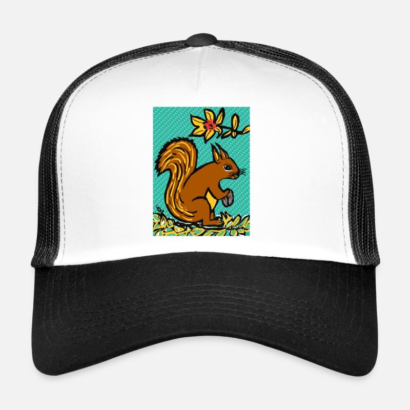 Eichhörnchen I Tier I Urlaub I Wald I EG - Trucker Cap - Weiß/Schwarz