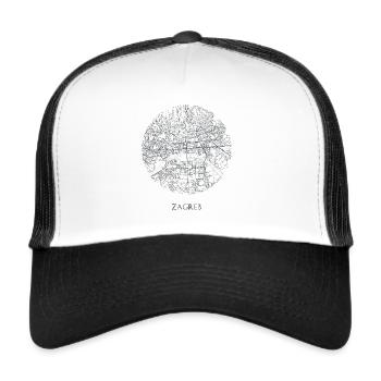 Map of Zagreb in the county - Trucker Cap - white/black - Front