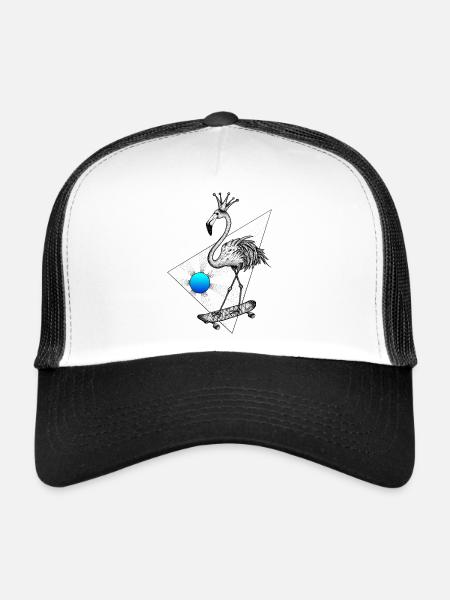 Flamingo Blue Skate Fresh Modern SVENPAINT - Trucker Cap - white/black - Front