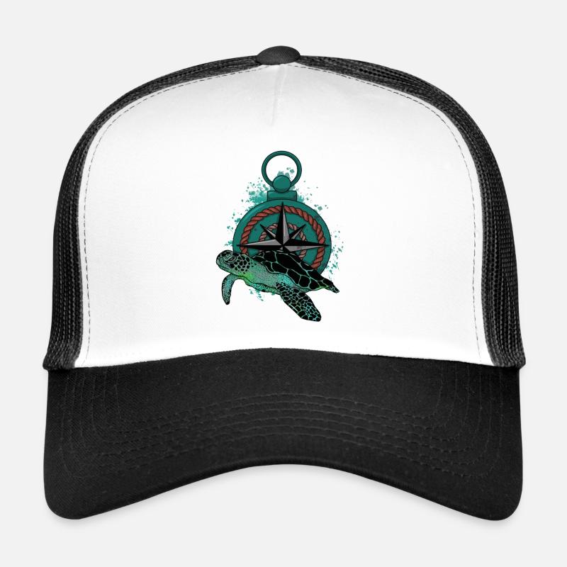 Turtle Compass - Trucker Cap - Weiß/Schwarz