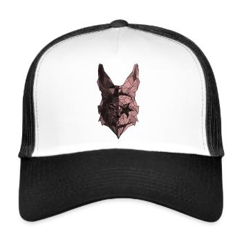 Fennec polygone drapeau de l'Algérie - Casquette trucker  - blanc/noir - Devant