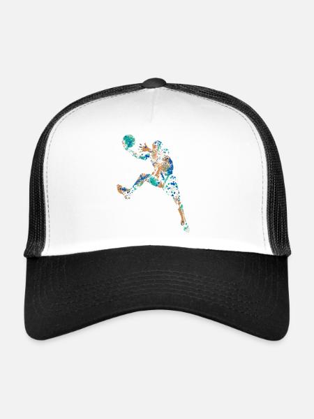 Basket-ball - Casquette trucker  - blanc/noir - Devant