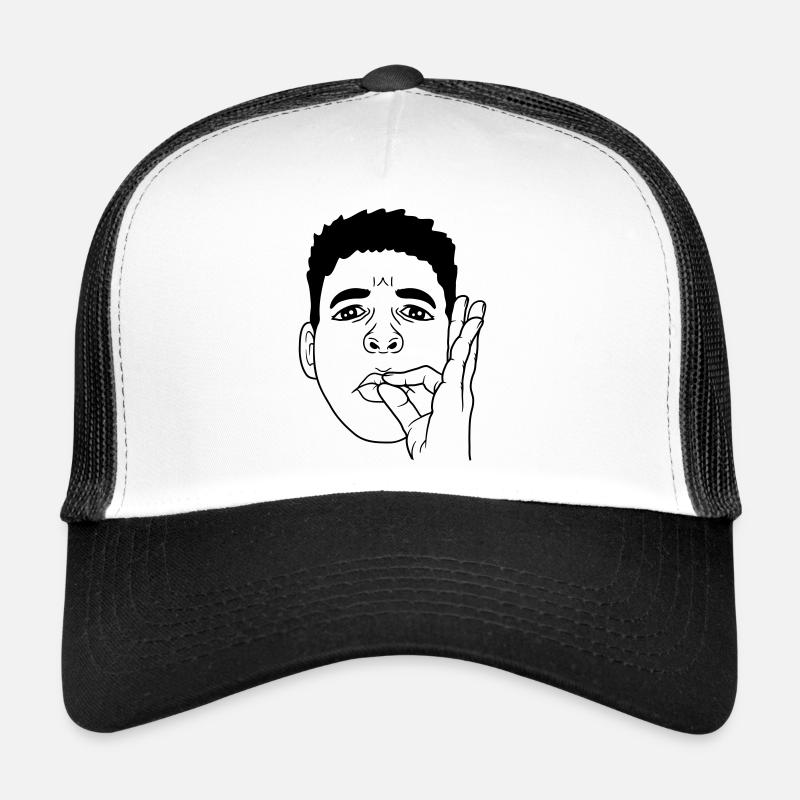 Visage Bouche Baiser Geste de la Main Casquette trucker 