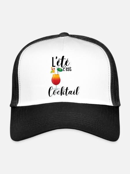 L'été c'est cocktail - Casquette trucker  - blanc/noir - Devant