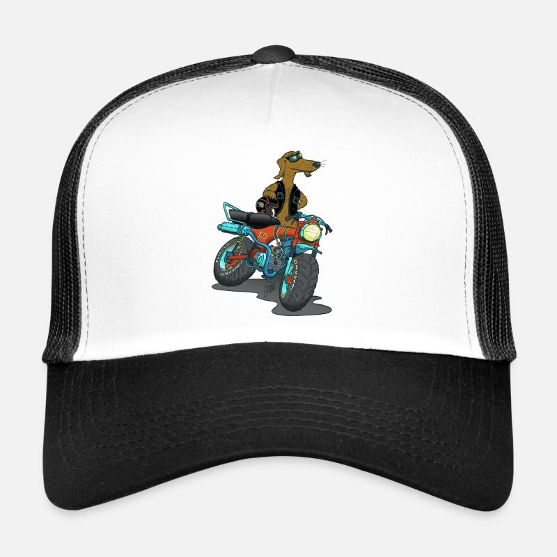 Daxhond und sein Motorrad Trucker Cap