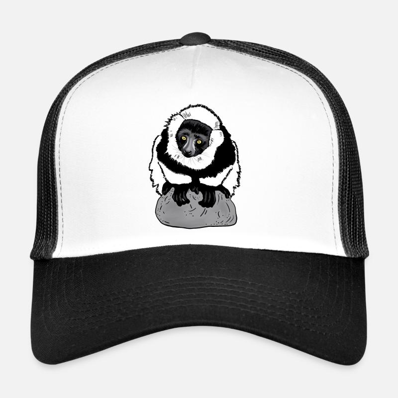Vari black and white (Lemur) Trucker Cap