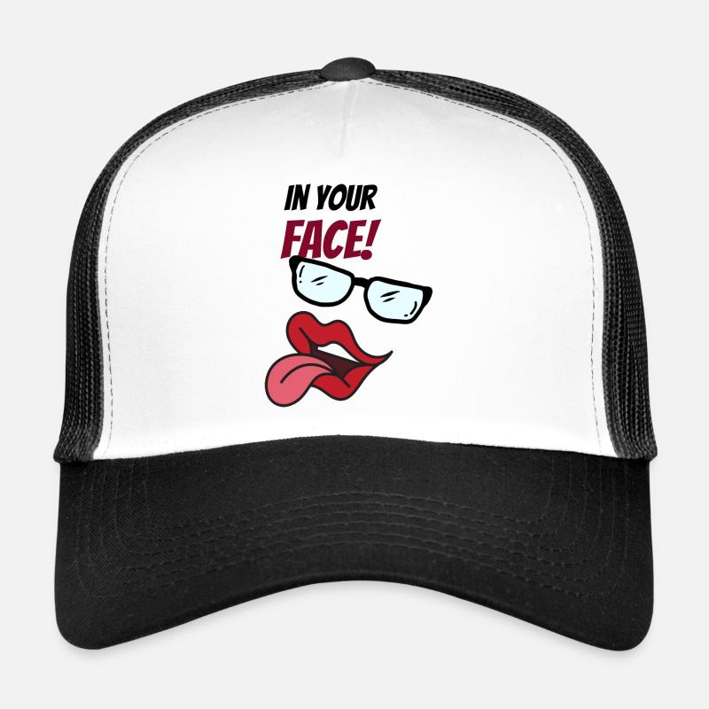 abstraktes Gesicht mit Spruch Trucker Cap