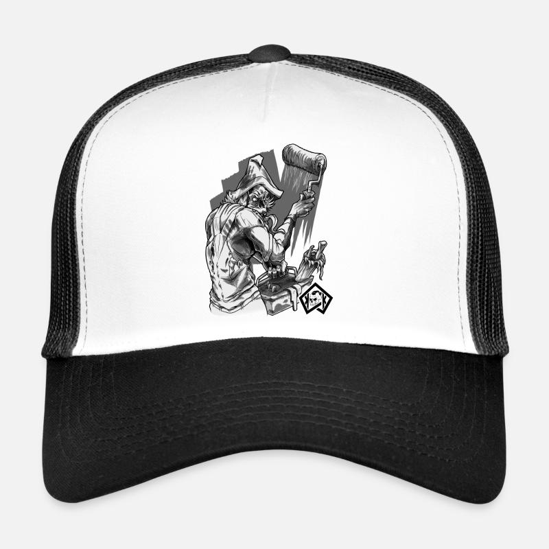 Maler, malen, Pinsel, Künstler, Handwerker - Trucker Cap - Weiß/Schwarz