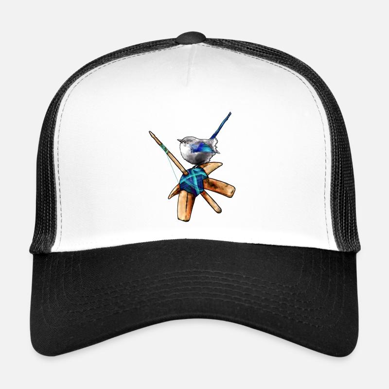 Ich liebe Handspinnen - Trucker Cap - Weiß/Schwarz