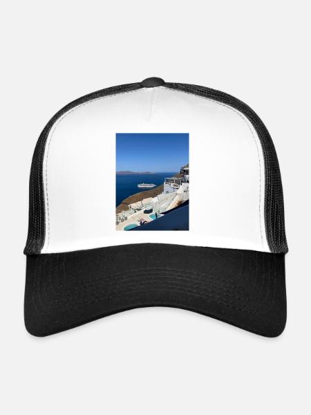 Holidays in Santorini - Trucker Cap - white/black - Front