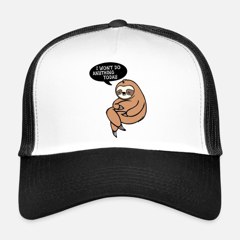 Sloth Lazy Animal Mammal Sleeping Statement Trucker Cap