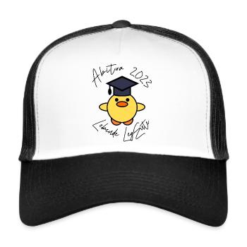Abitur Abschluss 2023 Lebende LegEnte - Trucker Cap - Weiß/Schwarz - Vorne