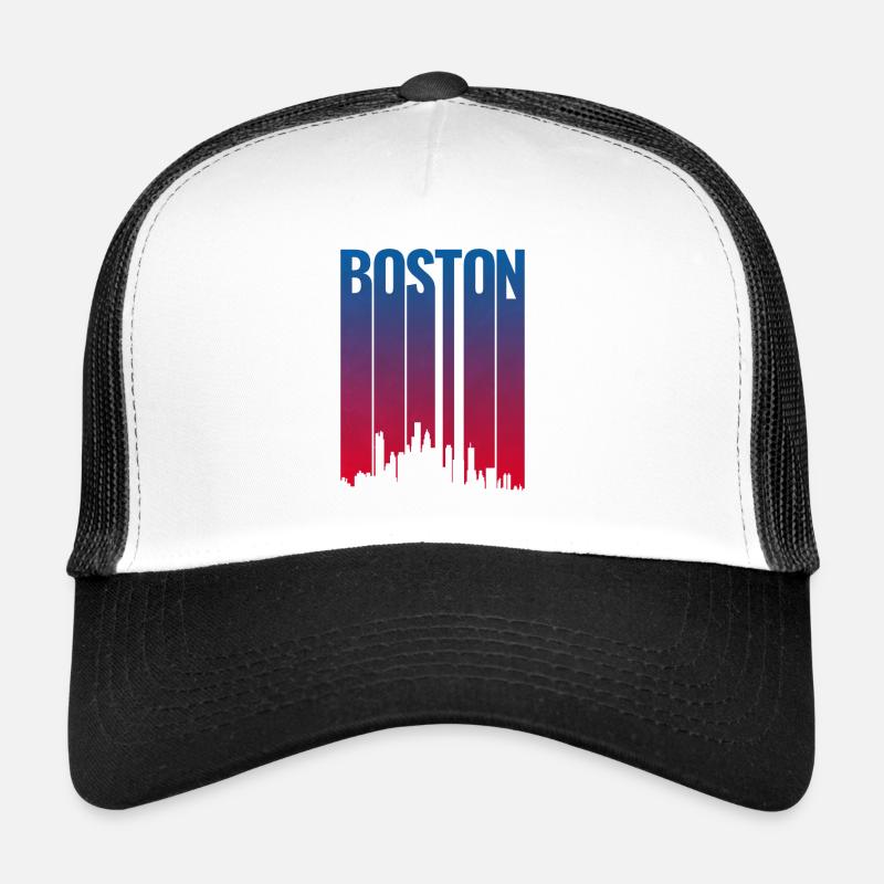 Boston Skyline Gradient Night Trucker Cap