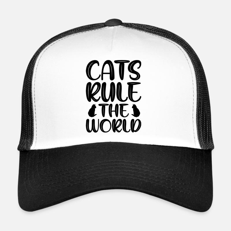 Katzen beherrschen die Welt - Trucker Cap - Weiß/Schwarz