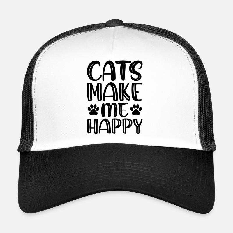 cats make me happy Trucker Cap