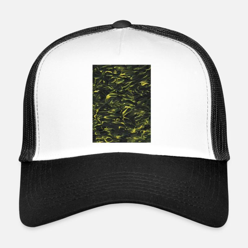 Gelb im Dunkeln (Acrylfarbe) - Trucker Cap - Weiß/Schwarz