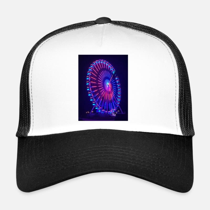 Grande roue de grömitz - Casquette trucker  - blanc/noir