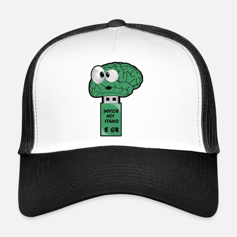 Clé USB Brain - Casquette trucker  - blanc/noir