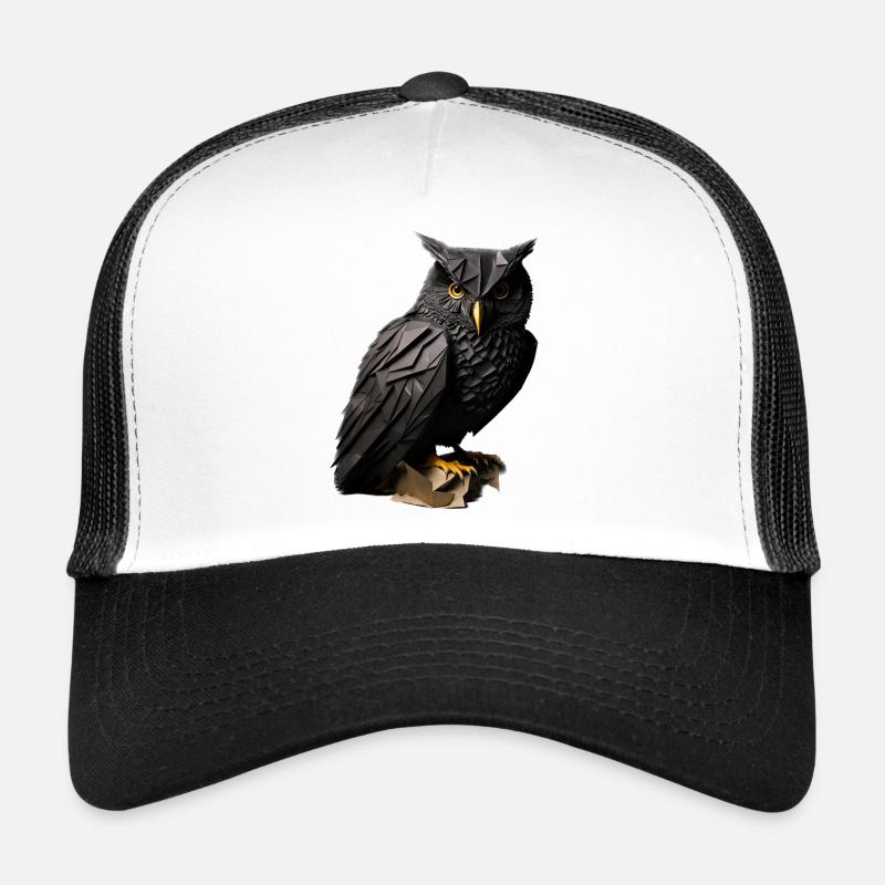 Owl - Trucker Cap - white/black